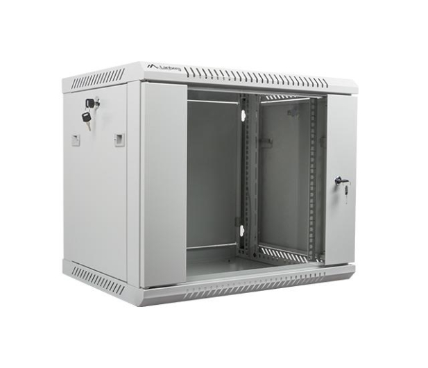 LANBERG Szafa instalacyjna wisząca 19'' 9U 600X450mm szara (drzwi szklane) WF01-6409-10S - 455390 - zdjęcie 3